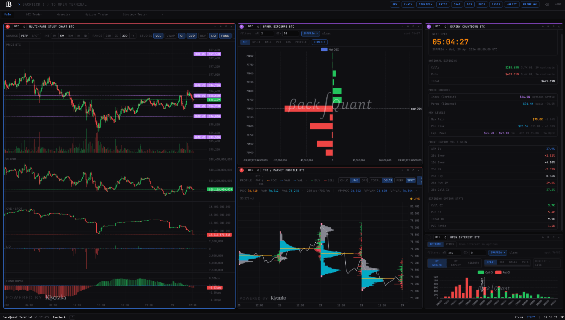 BackQuant terminal interface